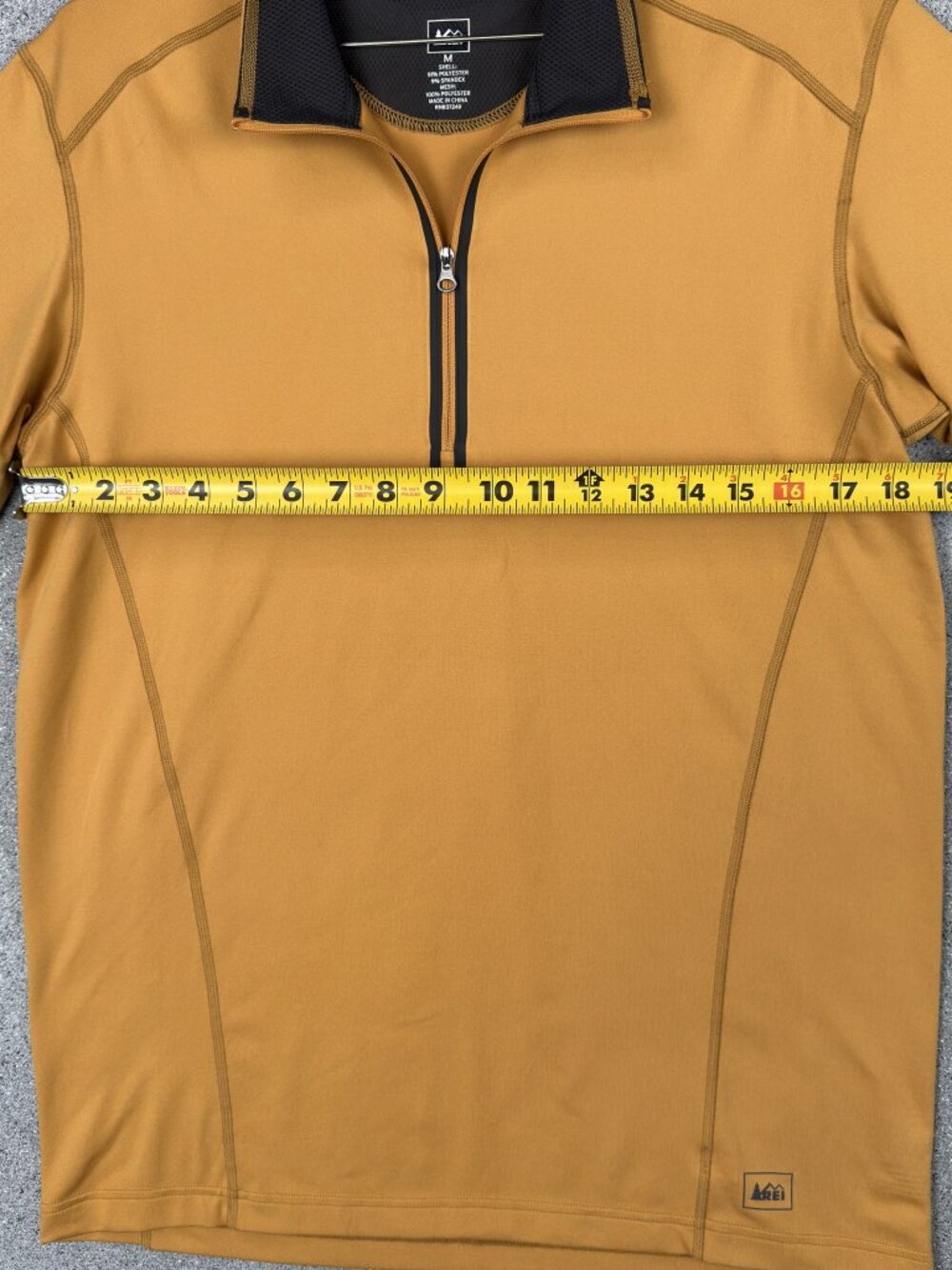 REI Venturi Quarter Zip Shirt Men's M Running Hiking Training Yellow 808880 - Picture 6 of 9